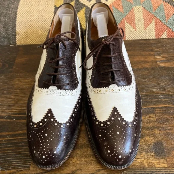 Salvatore Ferragamo Women\'s Black and White Brogues Vintage Salvatore Ferragamo Spectator Oxfords, Black and  main image 3
